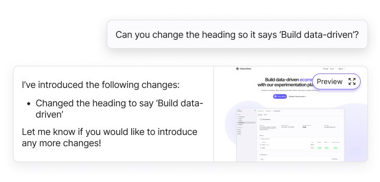 Create an experiment with AI